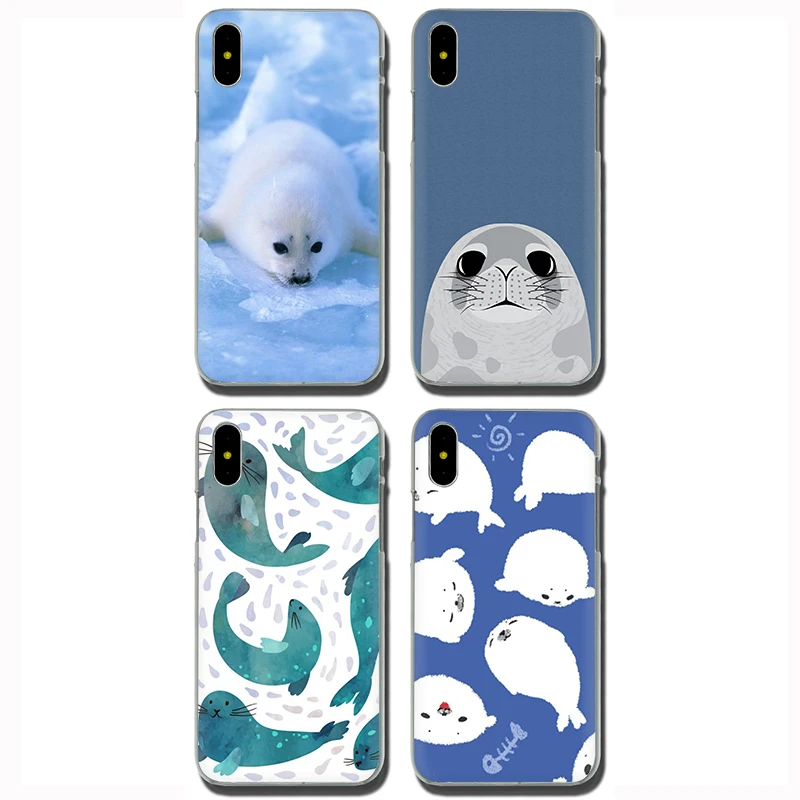 Жесткий чехол для телефона EWAU Baby harp Seal Sea Lion чехол для iPhone 5 5S SE 5C 6 6s Plus 7 8 Plus X XR XS 11 Pro MAX