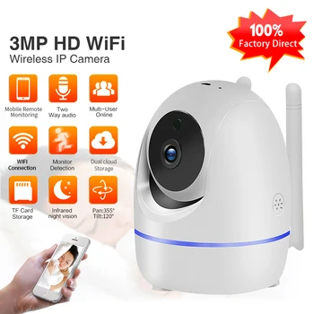 

ZGWANG 3.0MP Cloud Wireless Wifi IP Camera FHD Intelligent Auto Tracking Baby Monitor 2 Audio Surveillance CCTV Indoor Camera