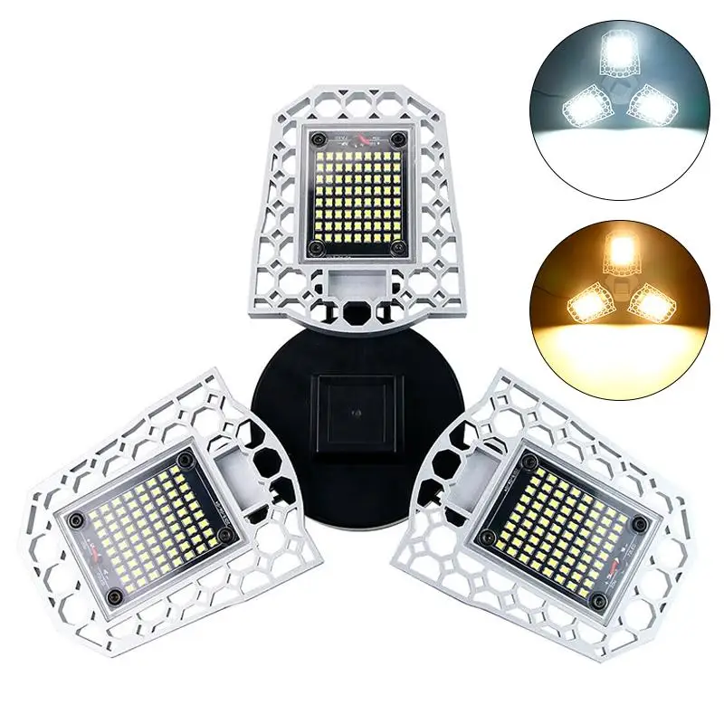 

Foldable Garage Light E27 LED Bulb 120W High Intensity Deformable Lamp SMD2835 AC85-265V Parking Warehouse Led Mining Lamp