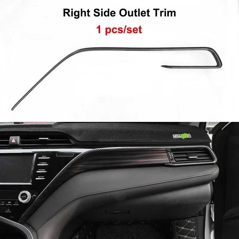 Right Air Vent 1Pcs QHCP крышка с лампой для чтения рулевой кнопки стикер вентиляционное отверстие рамка ABS углеродного волокна украшение интерьера для Toyota Camry - Название цвета: Right Air Vent 1Pcs