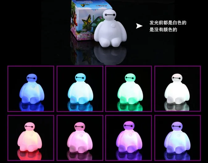 Новый креативный мультяшный светодиодный ночник Baymax меняющий цвет отличный