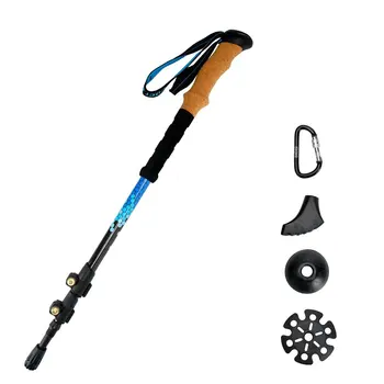 

Portable Aviation Aluminum Alloy Walking Stick Folding Z Shape Hiking Stick With External Lock Camping Accessories