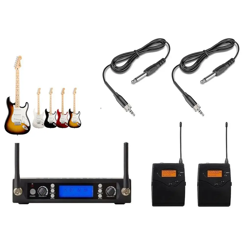 Dual Wireless Instrument Microphone For Wireless Guitar System