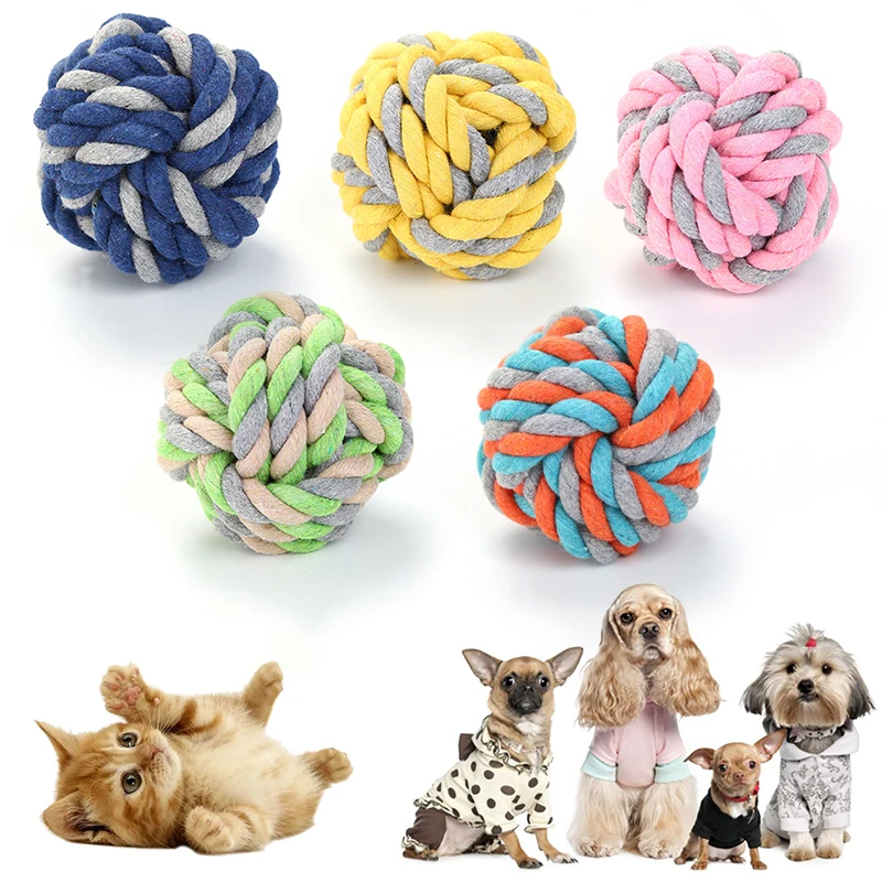 1PC Molars Bites Pet Toys Teeth Bite-Resistant Cotton Rope Dog Small Medium And Large Puppy Molar Toy Chew Ball | Дом и сад