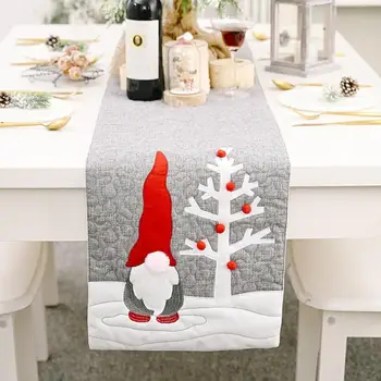 

3D Santa Claus Grey Table Runner Christmas Table Flag Innovative Runner Tableware Accessories Living Grey Room A4L9