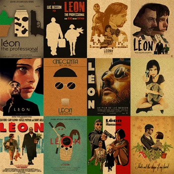 

Leon The Professional Classic Movie Film Poster Kraft Paper Bar Poster Retro Poster Decorative Painting Wall Sticker