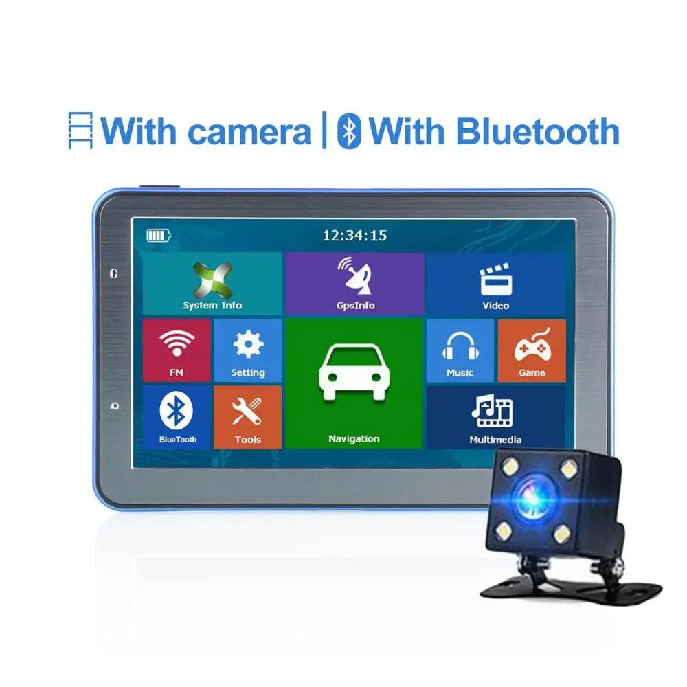 712 Катарина " HD 8G 256MB емкостный автомобильный gps-навигатор FM Bluetooth AVIN последняя Европа карта грузовик gps навигаторы - Размер экрана, дюймов: with Camera BT 256M