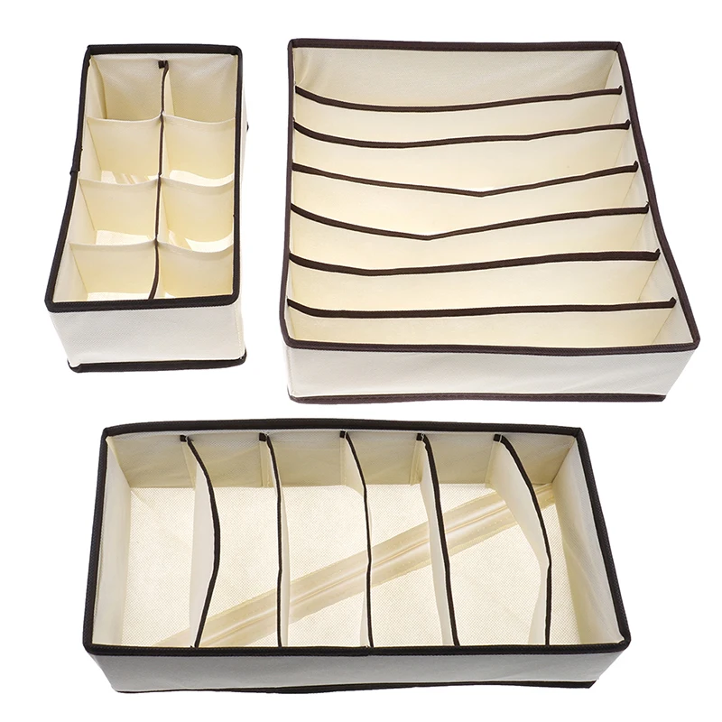 Collapsible Underwear Storage Box Socks Bra Cosmetic Drawer Closet Organizer Home Kitchen Container Multi Size