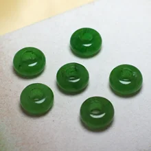 

6pcs Natural Green Stone hollow round Natural Stone Drop Charms Jewelry Making 10x5mm