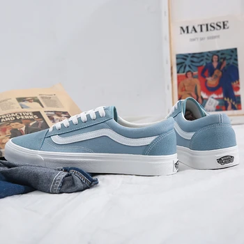 

Men Vulcanized shoes Unisex Casual Shoes Sneakers Lace up Canvas Shoes Women Light Blue Skateboard Footwear chaussures femme