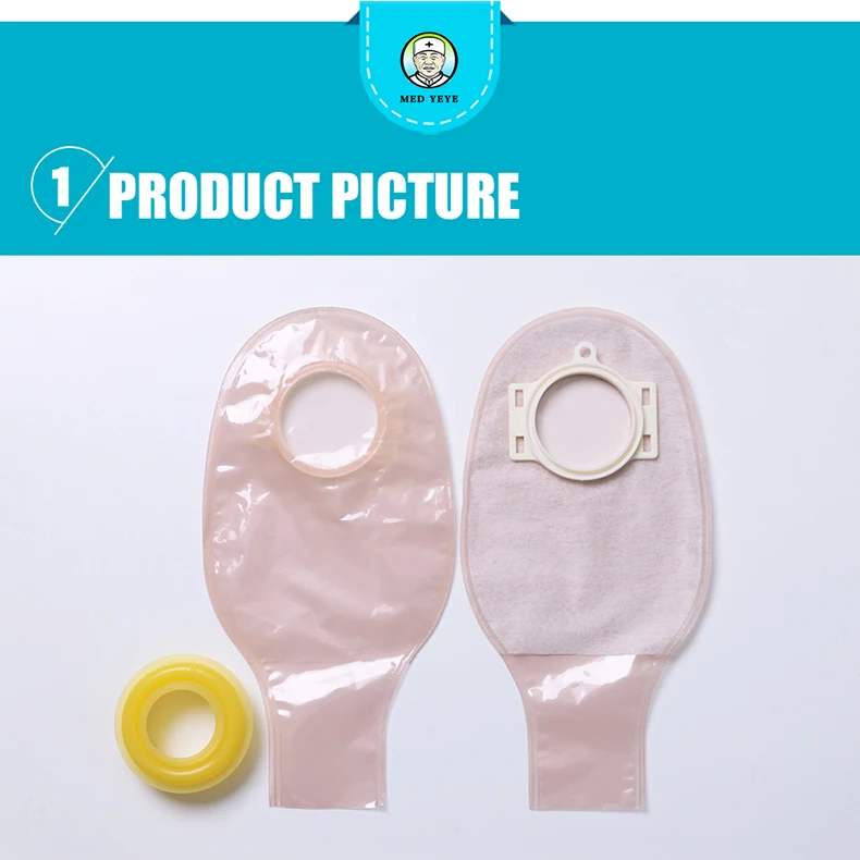 Две части системы Аноректальные ostomy сумки с регулируемым ремнем с герметичным уплотнительным зажимом и мягким кольцом для дневного и ночного использования