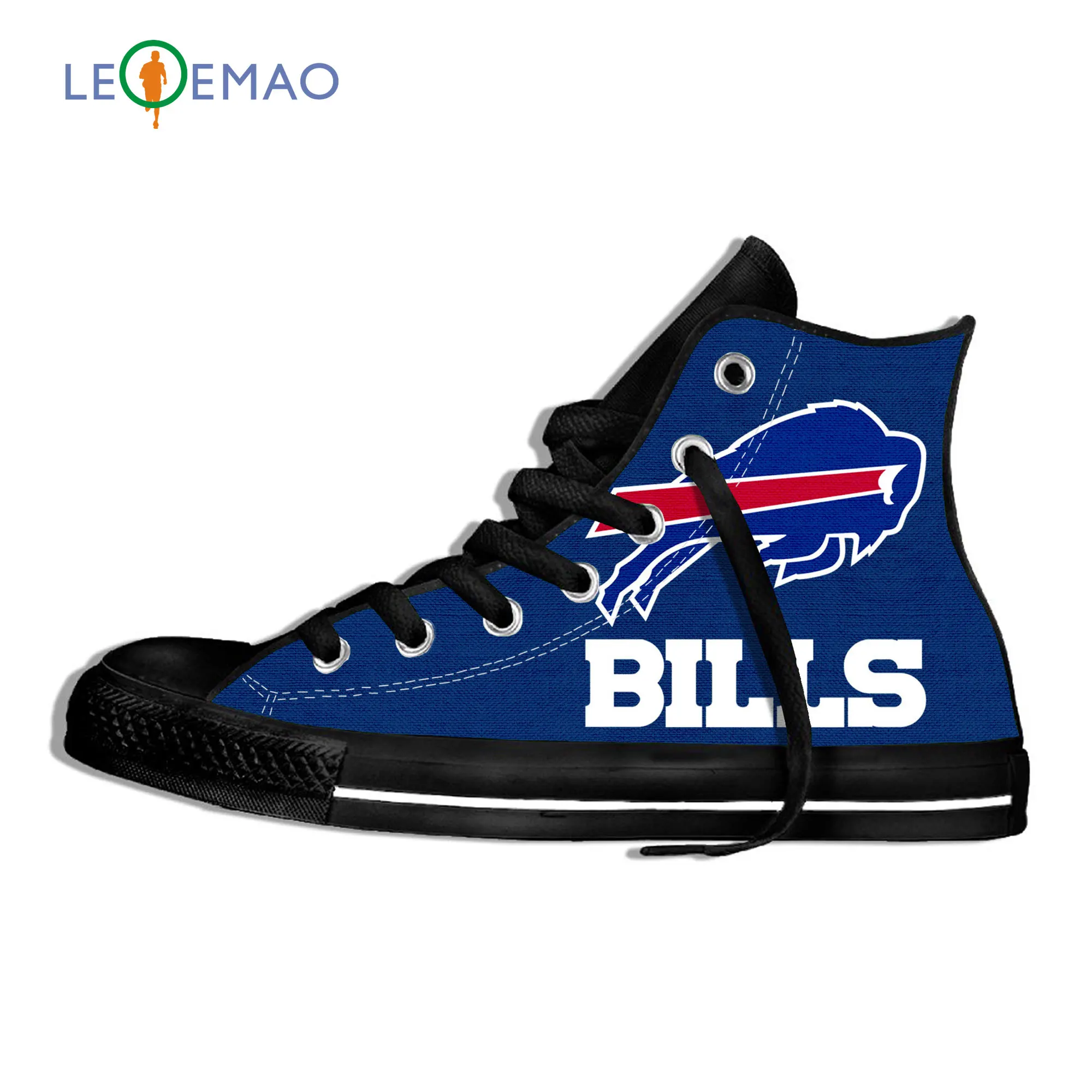 Bills Breathable Running Shoes Black Spring Autumn Buffalo Fans Walking Shoes Men Women Custom Canvas Sneakers