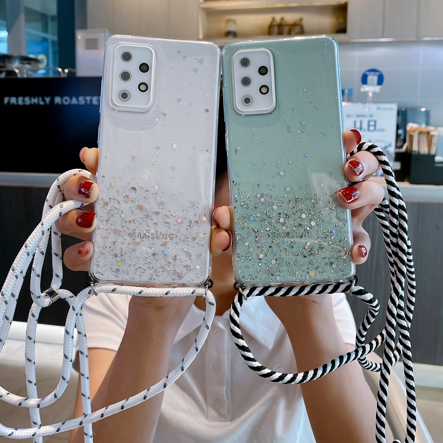 【色:ブルー_サイズ:A50 A50S A30S用】グリッターケースSamsun Galaxy | 7sGood通販
