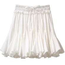 Белые, черные, розовые шифоновые летние шорты, Женская юбка, новинка, модная Корейская юбка-пачка с высокой талией, плиссированная мини-юбка для школы, Женская юбка