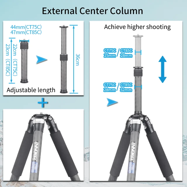 CT85C Professional Carbon Fiber Tripod for DSLR Camera Heavy Duty 