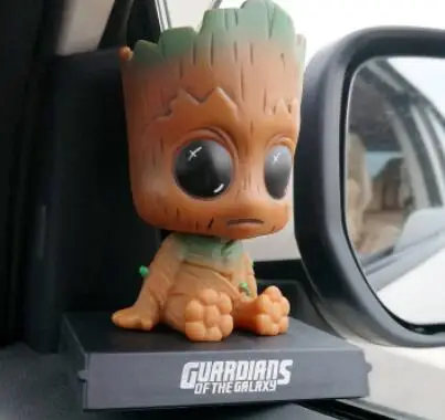 В штучной упаковке 10 см Бэтмен Treeman Капитан Америка эндоскелет качающаяся голова украшение автомобиля из ПВХ фигурка игрушки - Цвет: C