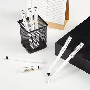 

BAOKE PC3638 Cute Pen White Plastic Black Ink 0.5mm Nib Gel Pen Muji Style Office Stationary Quick-drying Pen Supplies
