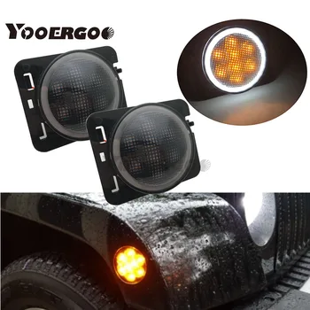

LED Front Turn Signal Light for Jeep Wrangler JK 2007-2016 Yellow Amber Light Fender Side Light Combo Lens for Jeep Wrangler