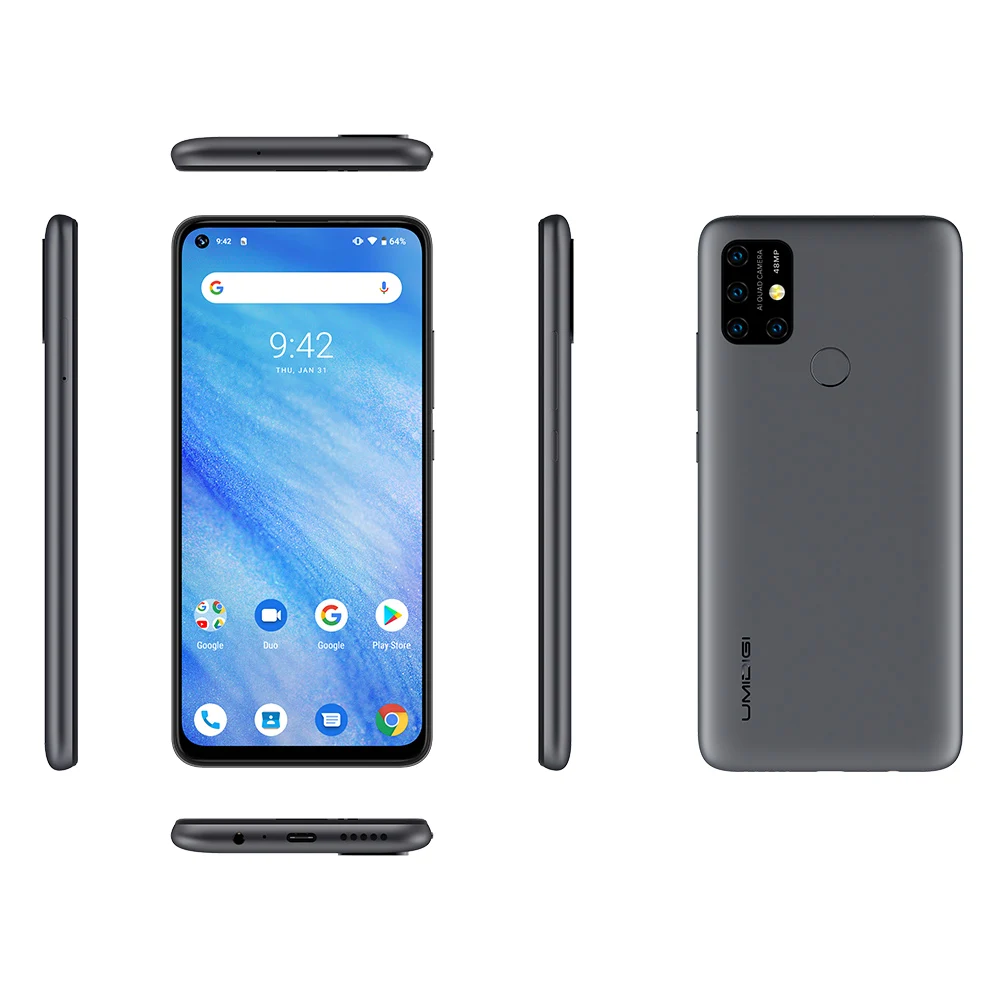 UMIDIGI power 3 смартфон Android 10 4 Гб 64 Гб 6,35 дюймов Восьмиядерный 48мп четырехъядерный камера 6150 мАч разблокированный NFC 4G мобильный телефон