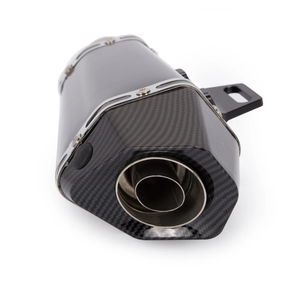 1.5-2"Inlet Motor Exhaust Carbon Fiber Muffler with Removable DB Killer for Street or Sport Dirt Bike and Scooters