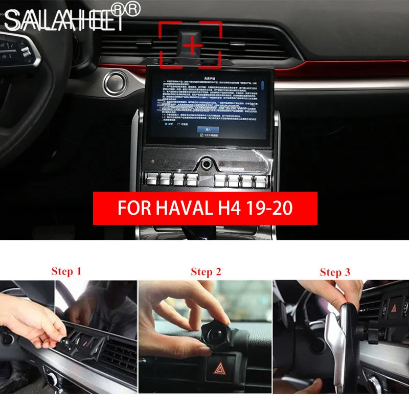 

Car Mobile Phone Holder Stand For Haval H4 2019 2020 Air Vent Mount Clips Buckle Smartphone Wireless Charger Bracket Acessories