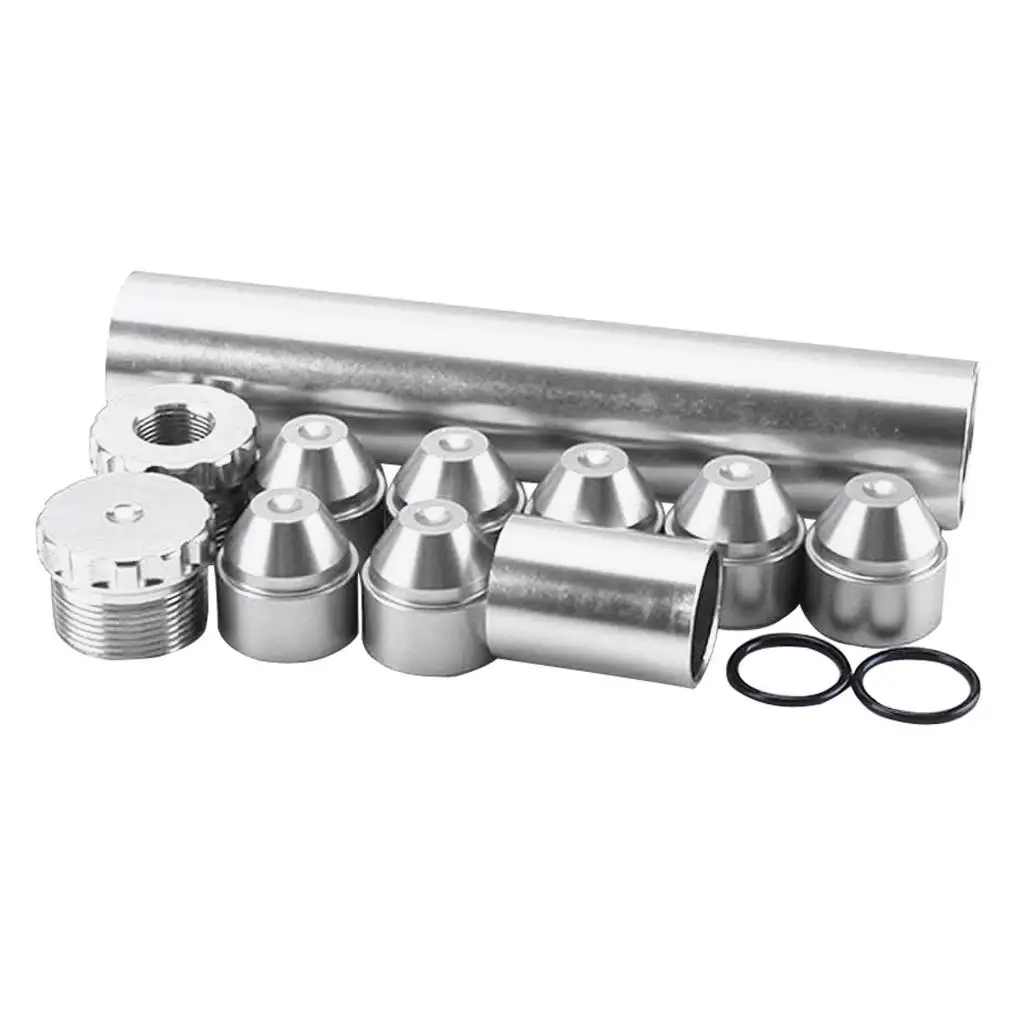 6in 5/8''-24 Fuel Oil Filter with Cone Filter Element & End Caps Silver