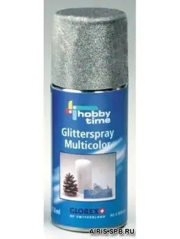 

63009693 spray with sequins, silver, 150 ml. Gloria ex