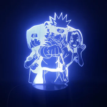 

The Japanese Anime Naruto Naruto Sasuke Sakura 3D Lamp Nightlight Bright Base Multi-color Supply Directly Led Night Light Lamp