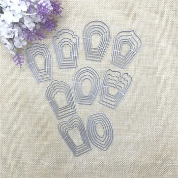 

9pcs Metal Cutting Dies High Steel Silver Coating cutting dies Irregular Shapes Tags for Paper Craft Projects Greeting Cards