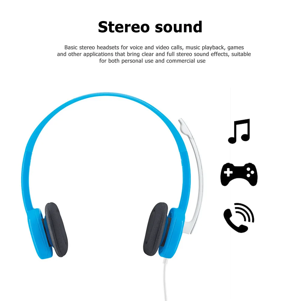 Logitech H150 3 5mm Wired Headphone Stereo Over Ear Headset Headphones with Microphone Multi function noise cancelling Headphone