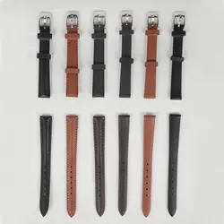 12 мм ремешки для часов из натуральной кожи универсальный ремешок для часов Пряжка из нержавеющей стали унисекс браслет на запястье