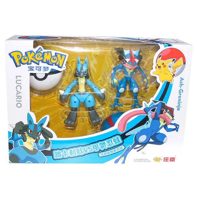 Genuine Pokemon Toy Set Toy Pocket Monster Pikachu Charmander  Mewtwo Lunala Scroll Action Figure Anime Model Children's Toys 2pcs box