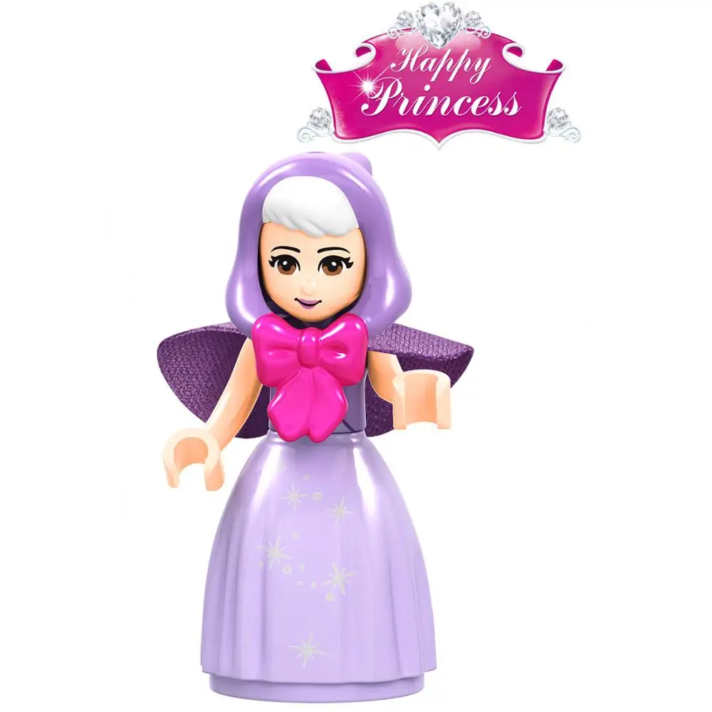 Single pin F018 025 fairy tale Mulan Aishana Cinderella Le Pei Princess building blocks moving figures 4