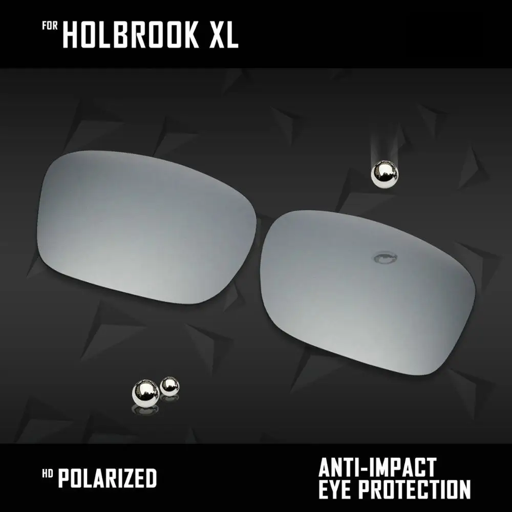 OOWLIT 3 Pairs Polarized Sunglasses Replacement Lenses for Oakley Holbrook XL OO9417-Black& Silver& Ice Blue