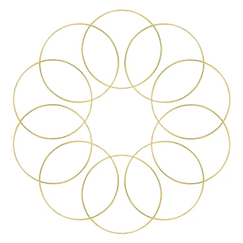 

10 Pack 3 Inch Gold Dream Catcher Metal Rings Hoops Macrame Ring for Dreamcatchers and Crafts
