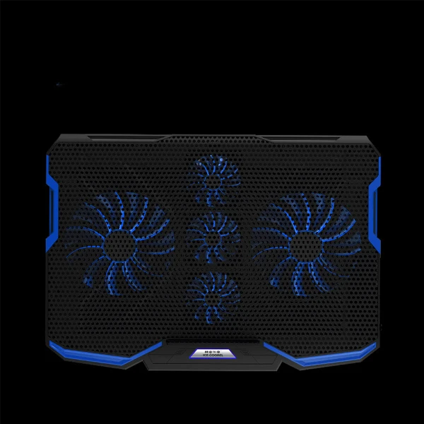 Охладитель для игрового ноутбука ICE COOREL, 17 дюймов, пять вентиляторов, два usb-порта, 3200 об/мин, охлаждающая подставка для ноутбука, подставка для ноутбука - Цвет: Синий