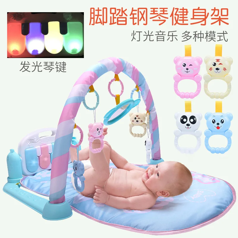 

Bay Infants Piano Fitness Rack 0-12 Month Harmonium Music Game Blanket Pedal Piano Early Childhood Toy Ring Bell