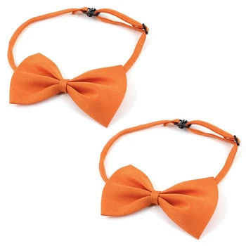 

Dog Cat Pet Collar Accessory Bow Tie Necktie Orange 2 Pieces