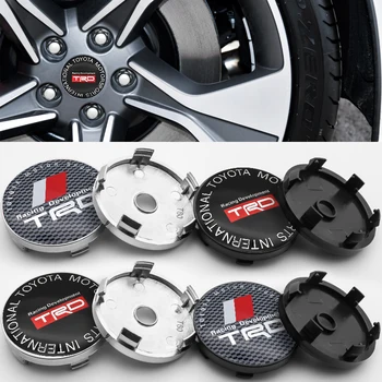 

4pcs 56mm and 60mm 3D wheel center hub cover TRD logo sticker decals hub center cover for Toyota- CHR Camry Prado Yaris Crown