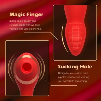 Finger Sucking Vibrator Women G Spot Clit Sucker Nipple Stimulator Rechargeable Female  Vaginal Orgasm Clitoris Adult Sex Toys 5