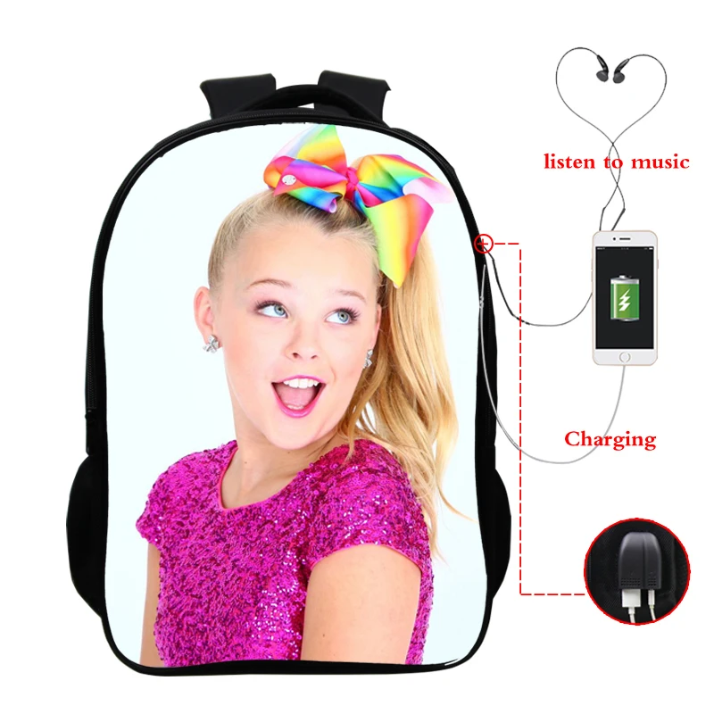 JoJo siwa школьные сумки для девочек рюкзаки USB школьные сумки ранец для девочек мальчиков детская ортопедическая сумка mochila escolar bookBag - Цвет: 1