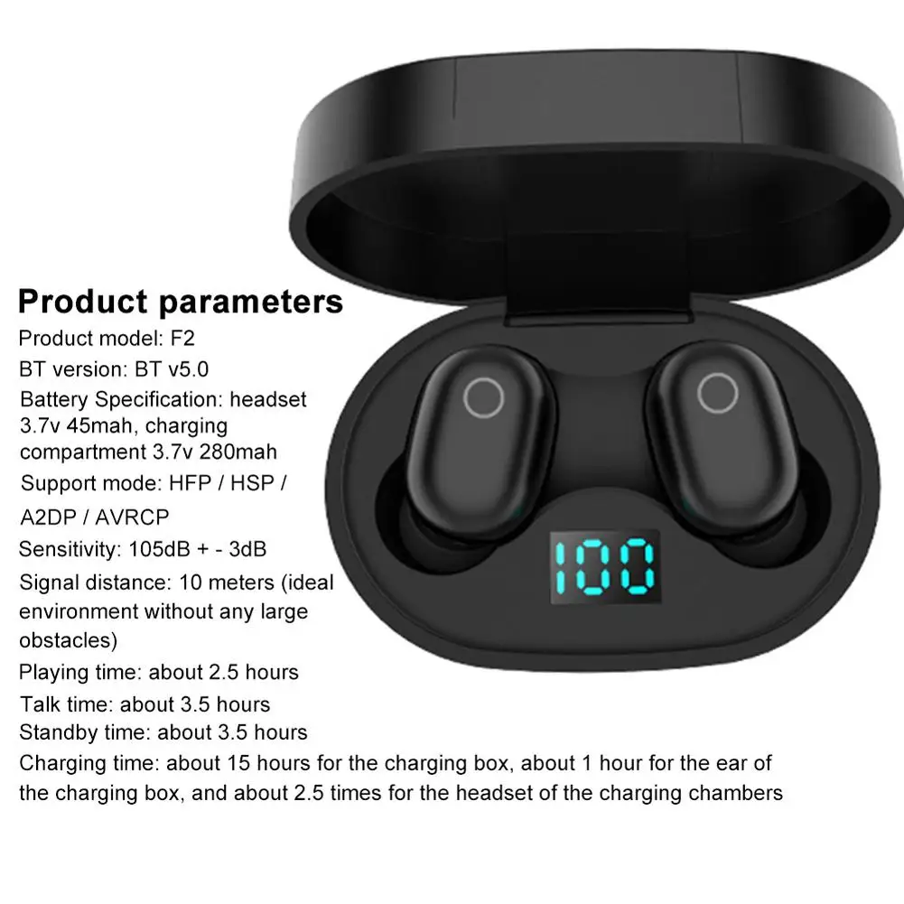 TWS, смарт-Сенсорная Bluetooth гарнитура, беспроводные Bluetooth 5,0 наушники, спортивные наушники-вкладыши с цифровым дисплеем, Hands-free HD Mic