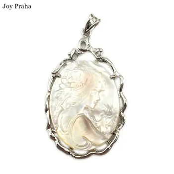 

Natural pearl shell women pendant / Embossed shell pendant jewelry 35*57mm / wholesale dropshipping