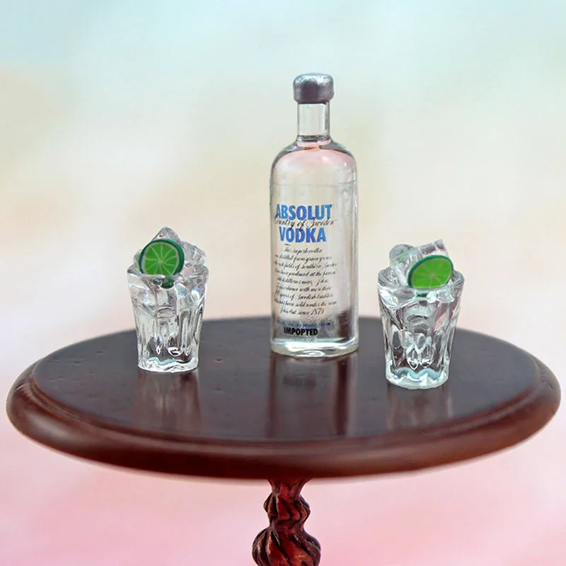 4PCS 1//6 Scale Miniature Dollhouse Wine Bottle Vodka Drinks Model Doll Toy AF