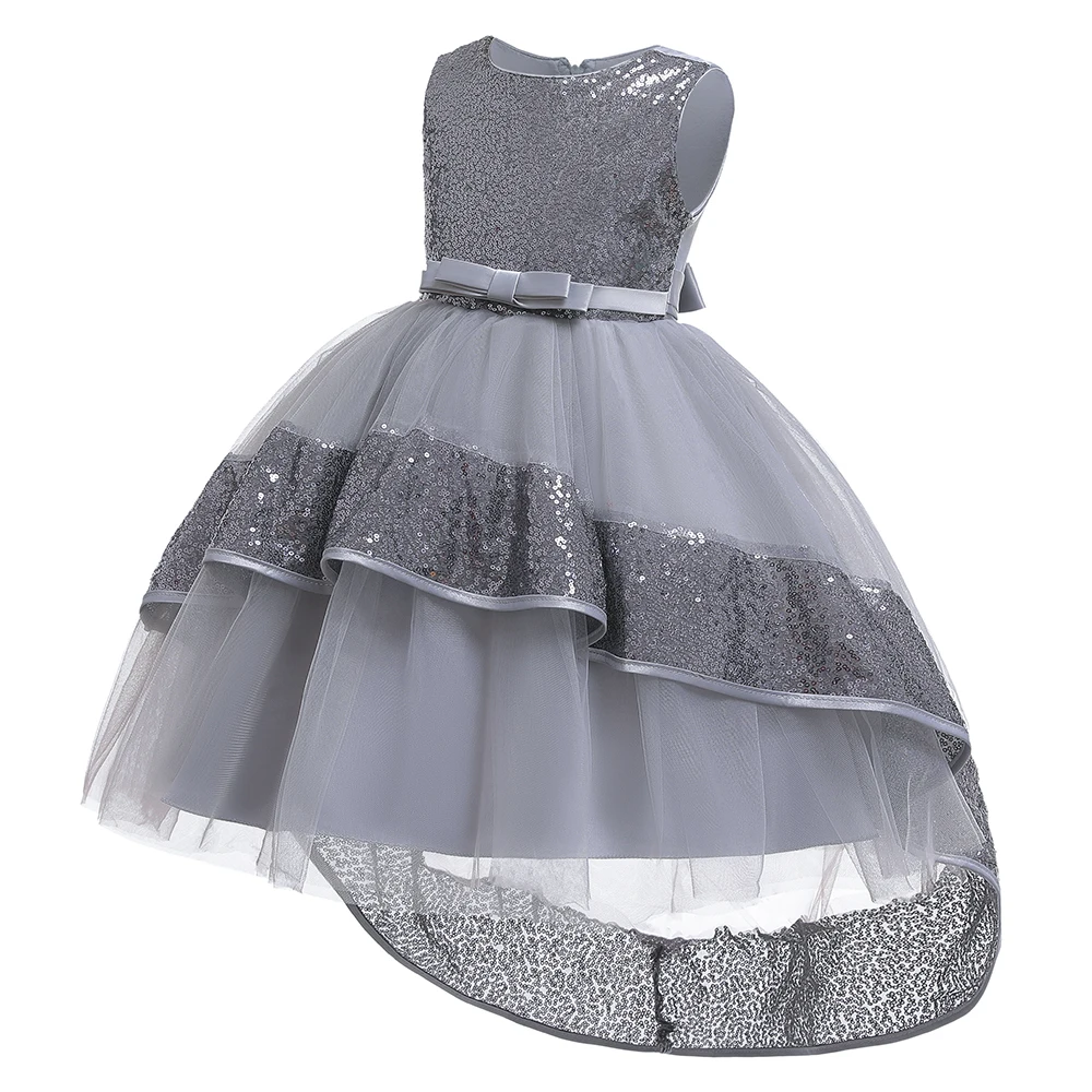 Новые модные платья принцессы с блестками для свадебной вечеринки для девочек детское платье со шлейфом на Рождество и выпускной для детей от 3 до 10 лет