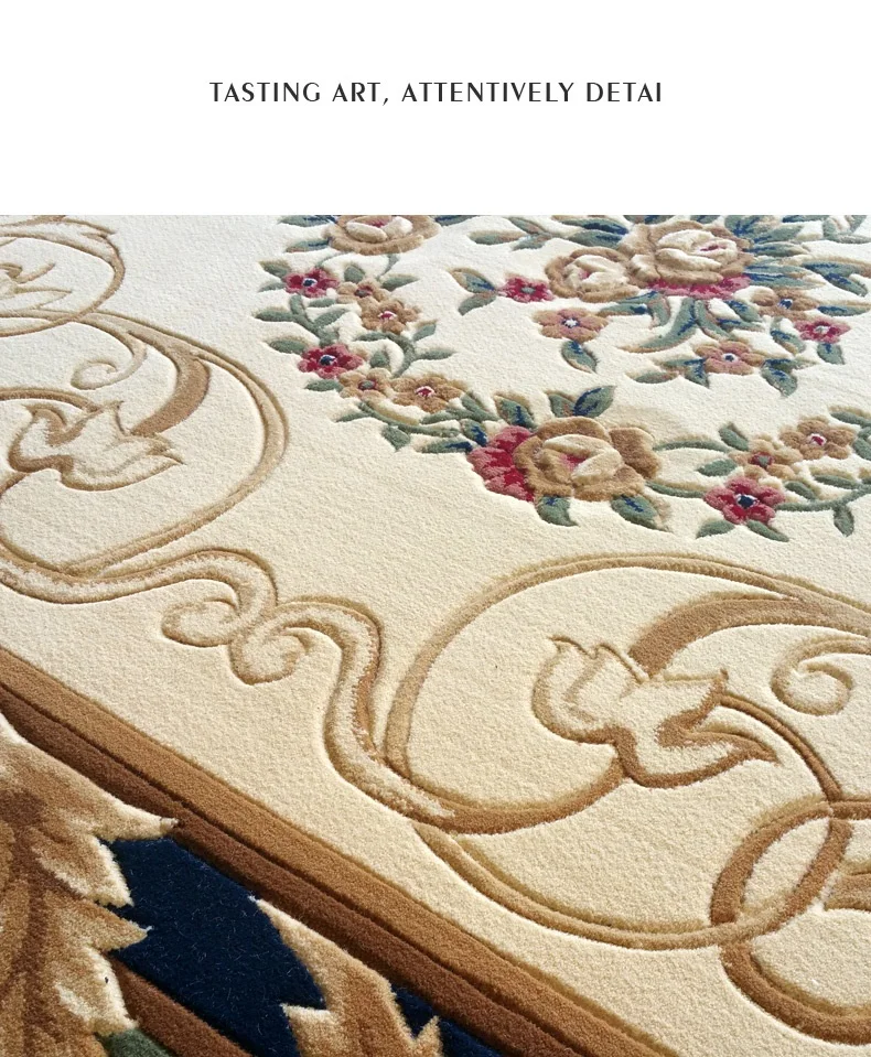 Hand Carved Carpets For Living Room Thick Polypropylene Bedroom Rug American Style Villa Sofa Coffee Table Floor Mat Study Rugs