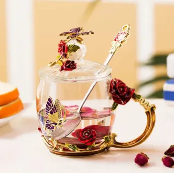 

Creative Glass Mug Crystal Coffee Cup Letter Milk Juice Water Chic Transparent Drinkware Vaso Termico Lovers Couple Gifts EE5MK