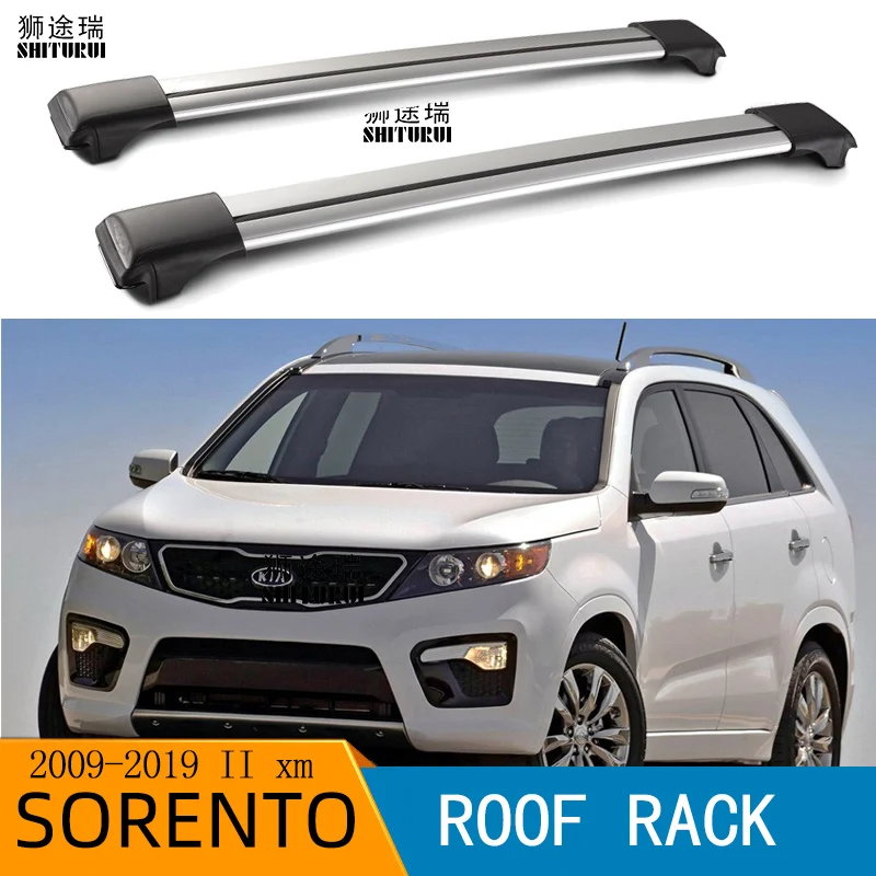 FOR Kia Sorento Panoramic 5 Door SUV 2009 - 2014 (Rails) Aluminum Alloy Side Bars Cross Rails Roof Rack Luggage Carrier | Автомобили и