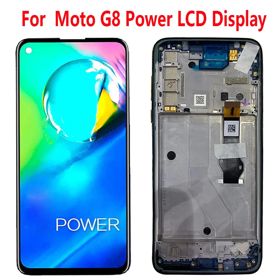 

100% Tested 6.4" Screen For Motorola Moto G8 Power Lcd Screen Display Touch Glass Digitizer Assembly G8 Power LCD with Frame