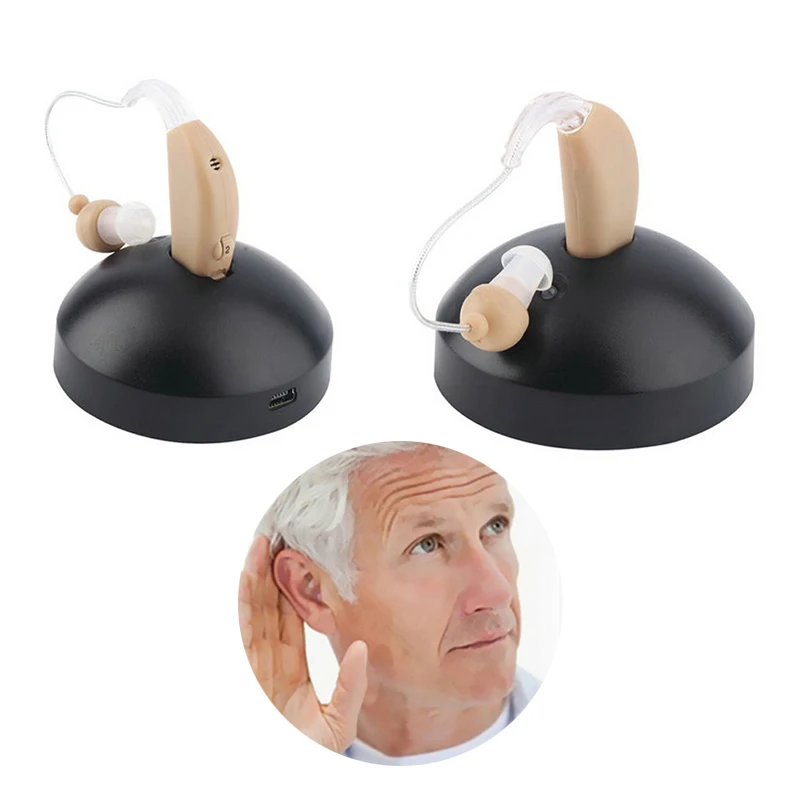 Мини Размеры слуховой аппарат Пластик слуховые аппараты усилитель звука для людей с Перезаряжаемые костюм для пожилых, слуховой потери